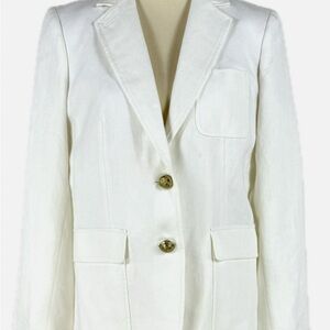J. Crew White Blazer with Button Detail